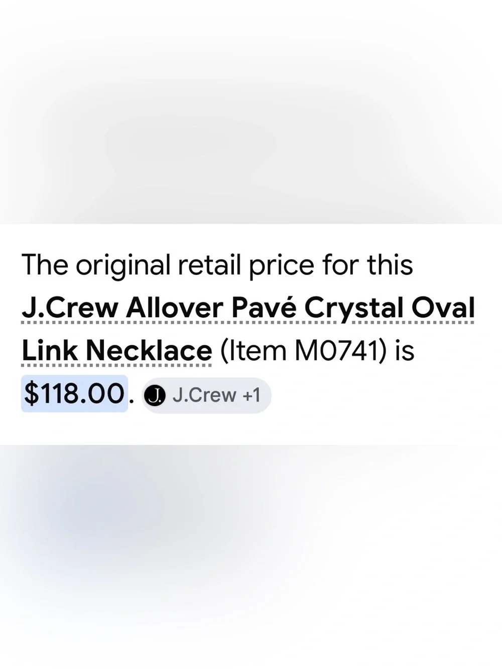 J. Crew Two-Tone Pave Crystal Link Necklace-NWOT• GIFT IDEA 🎁 GREAT DEAL!
